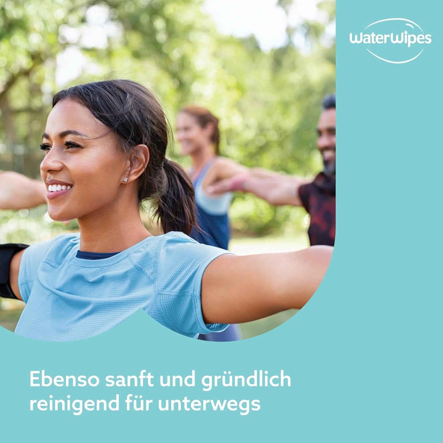 WaterWipes Sensitive+ On The Go våtservetter, 100 våtservetter (10-pack), 3 i 1 rengöringar, vårdar, skyddar, 99,9 % vatten, parfymfria våtservetter