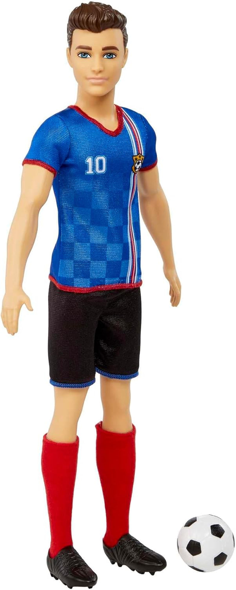 Barbie You Can Be Anything Series Ken Doll Fotbollsspelare Brunt Hår Ken Doll Blå T-shirt Fotboll 1X Ken Fotbollsspelare Doll Barnpresent 3 år gamla leksaker Hcn15 Naty Shop Dolls