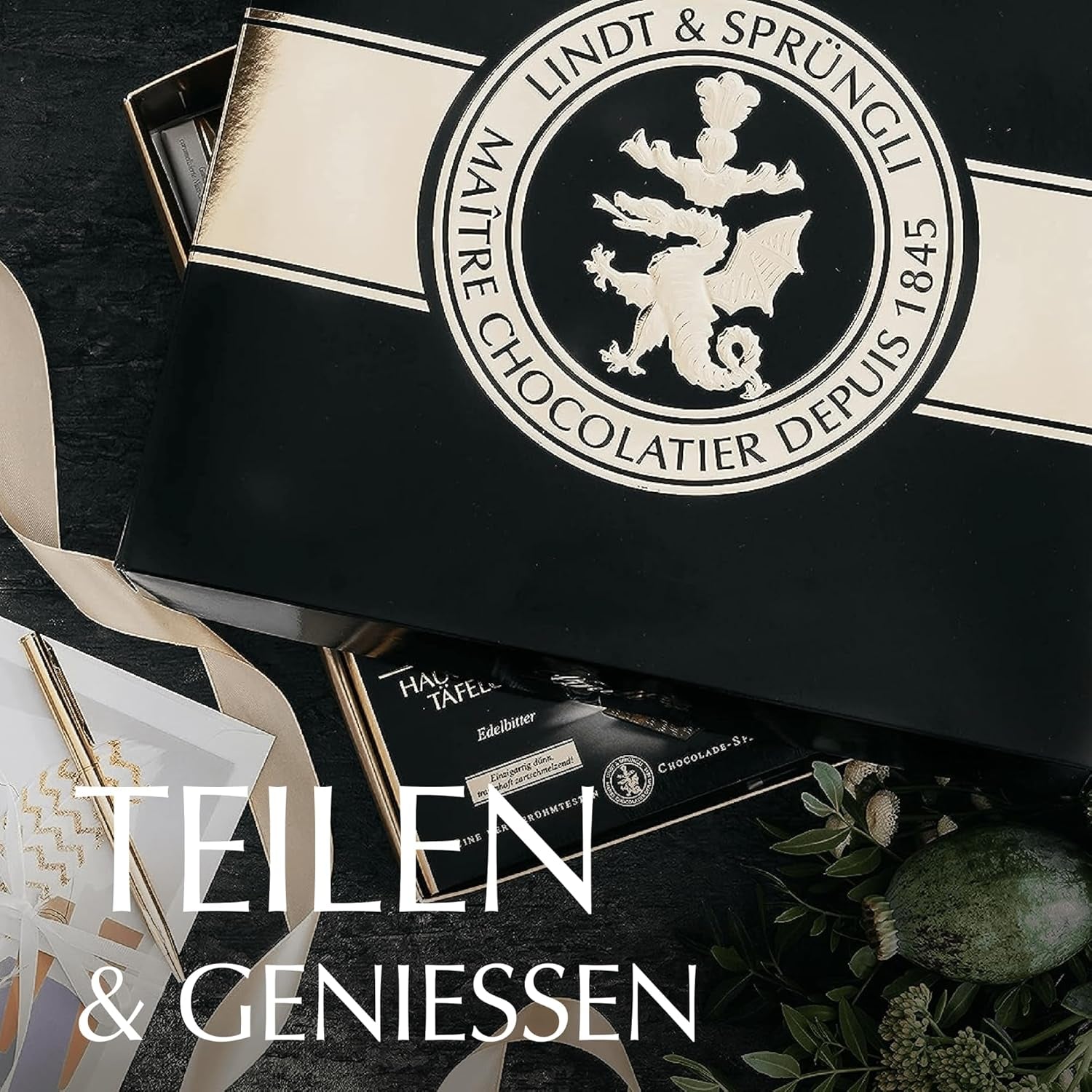 Lindt Mörk Choklad Set | 847 g | Set med 6 Lindt mörk choklad specialiteter (bars, LINDOR, praliner) från halvsöt till extra mörk | Bulkpaket | Choklad present