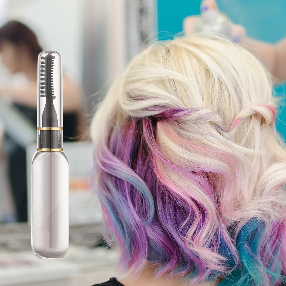 Hårfärgningsstift - Tillfällig hårfärg Krita Giftfri, tvättbar kam för flickor Hårmascara Hårfärgsset Vit Naty Shop Hårfärgning