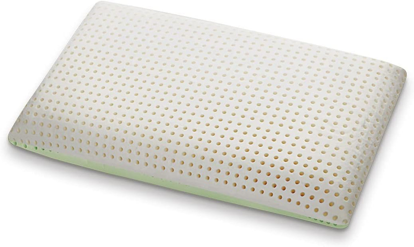 Ortopedisk nackstödskudde - Ekologisk Aloe - Aloe Vera Viskoelastisk kudde 14 cm Höjd 100 % bomullsöverdrag Visco-kudde - Memory Foam-kudde - Tillverkad i Italien Naty Shop Standardkuddar
