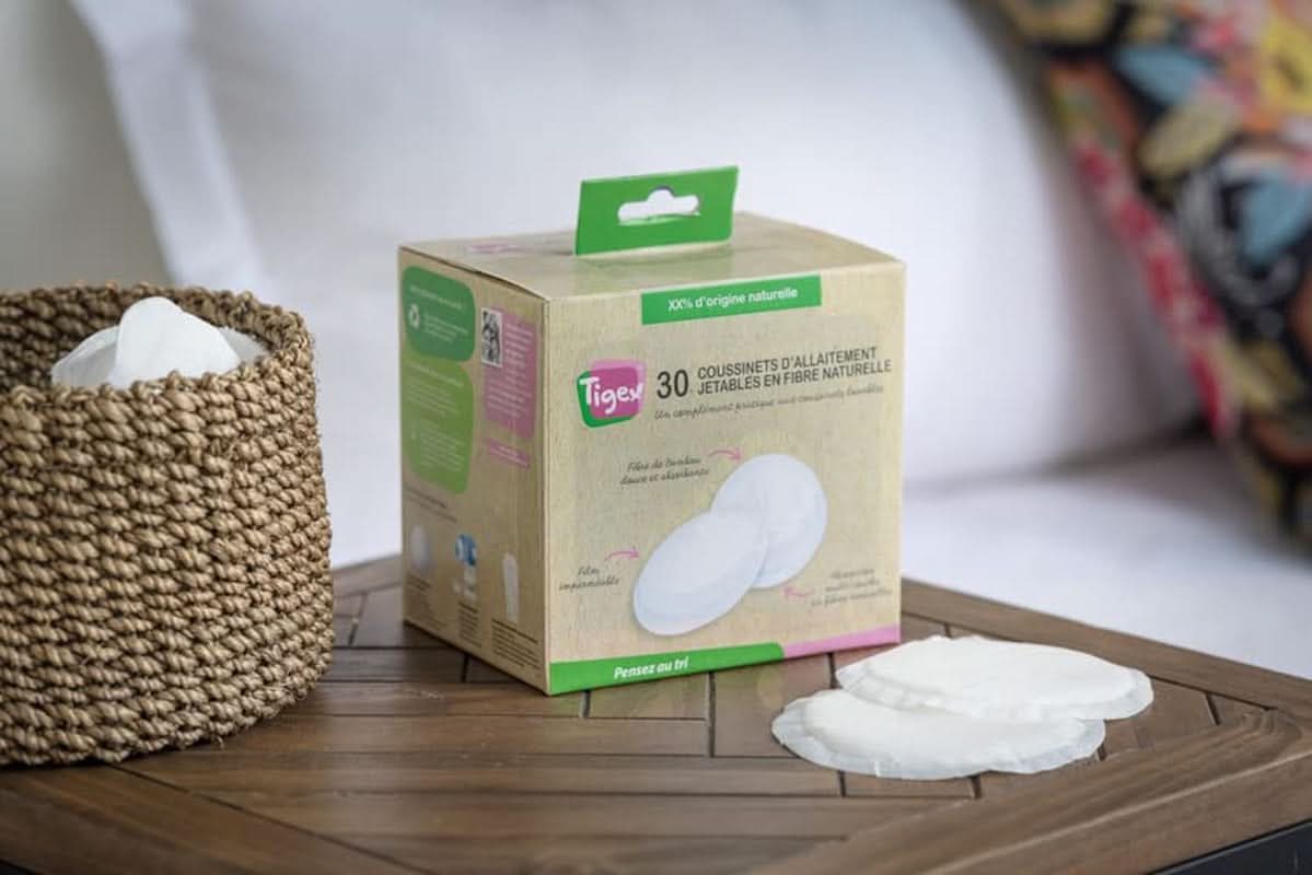 Amningsskydd för engångsbruk | 94 % råvaror av naturligt ursprung | Med väska i ekologisk bomull | 28 tamponger Tillbehör Mat och amning Bebe Naty Shop