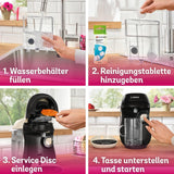 Bosch Tassimo Happy Friendly TAS107E Kapselespressomaskin, 70+ drycker, Lämplig för alla koppar, Auto-Stop, Hållbar, Perfekt Dosering, Platssparande, 1400W, Kräm/svart
