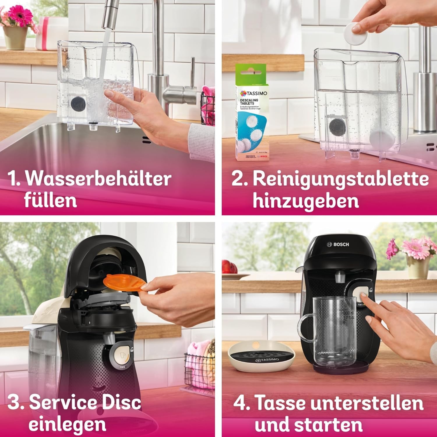 Bosch Tassimo Happy Friendly TAS107E Kapselespressomaskin, 70+ drycker, Lämplig för alla koppar, Auto-Stop, Hållbar, Perfekt Dosering, Platssparande, 1400W, Kräm/svart