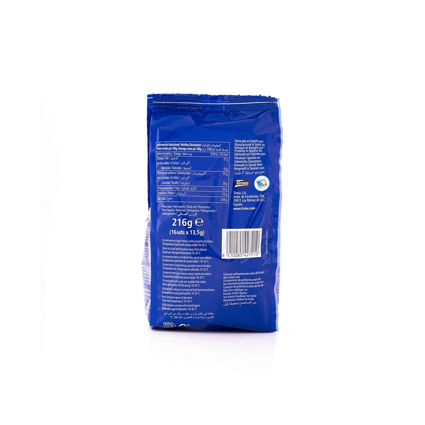 Tirma Mini vit chokladrån | (16 enheter x 13,5 g), 216 g | Delikat krämfyllning | Icke-GMO | Lämplig för vegetarianer | Individuellt förpackade | Packat mellanmål