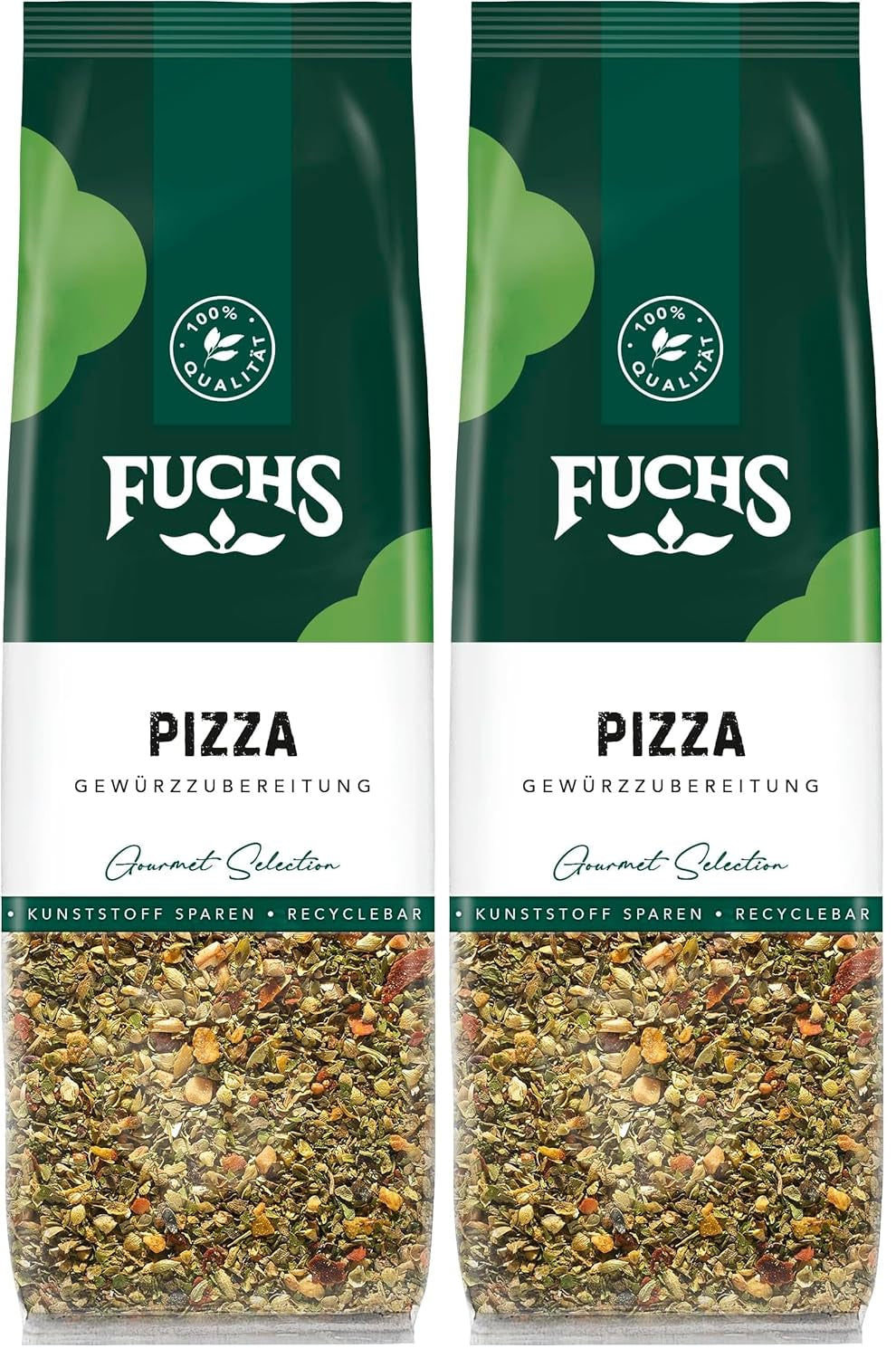 Fuchs Gewürze - Pizza Gewürzzubereitung i återvinningsbar Nachfüllbeutel, Gewürzmischung mit Italianen Kräutern, idealisk för Bruschetta - 30 g
