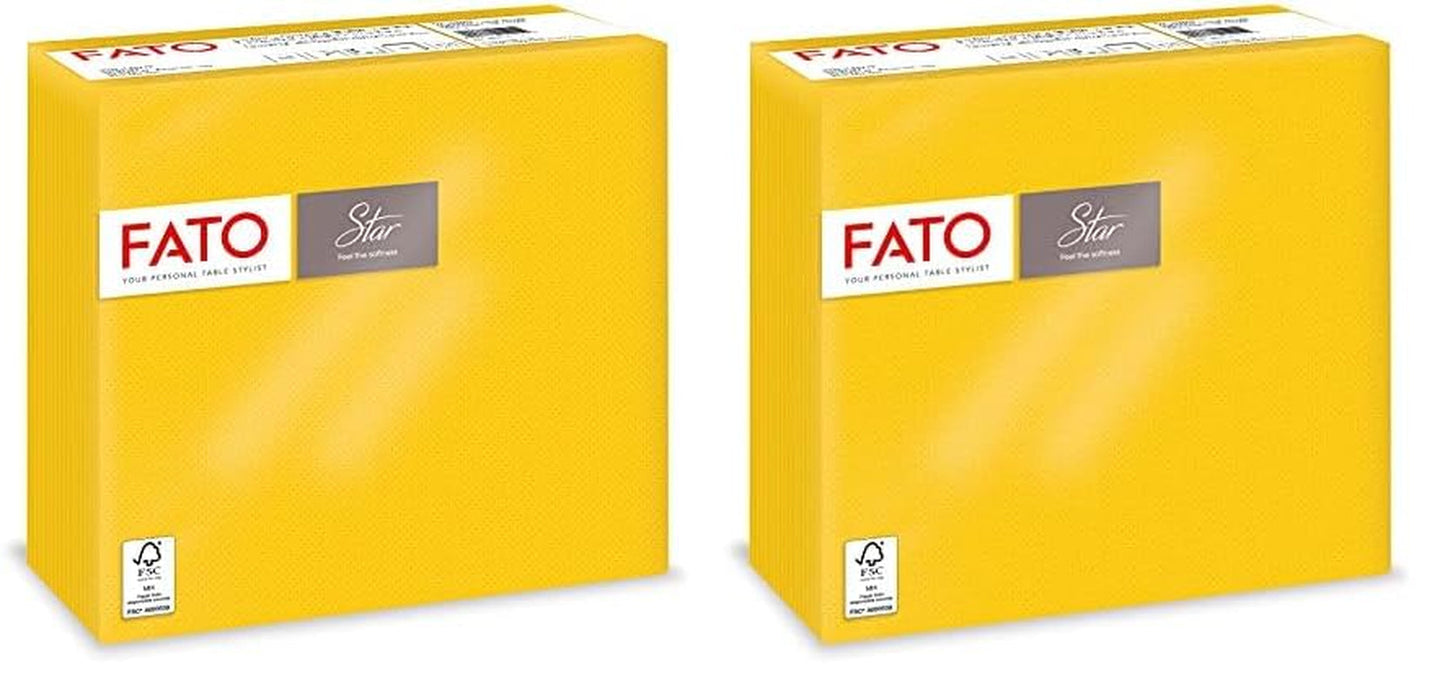 - Mjukt och ömtåligt mjukpapper för engångsbruk, förpackning med 40 silkespapper, storlek 38X38 vikta i 4, 2 lager, gul färg, 100% rent cellulosapapper, FSC-certifierat (2-pack)