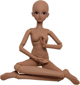 1/3 BJD docka svart brun hud docka kropp 60 cm 24 tum kulled SD dockor rörliga leder PVC DIY (Alexia)
