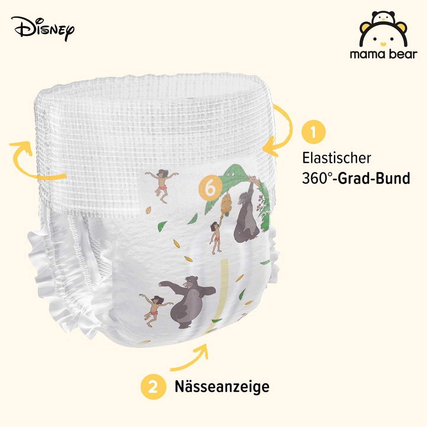 Amazon Märke: Mama Bear Disney storlek 6 (15+ kg) - månadspaket, vit, 120 stycken (2 förpackningar om 60)