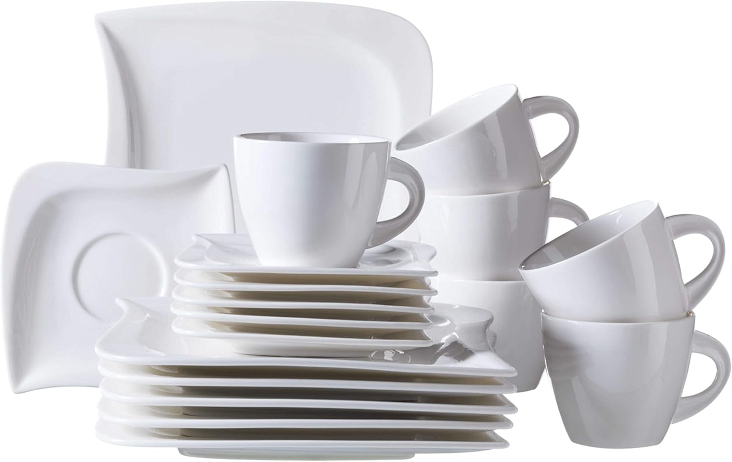 Verso de Mäser, La Musica-serien, 18-delad kaffeservering, 6-personers porslinsservis, 921172, vit