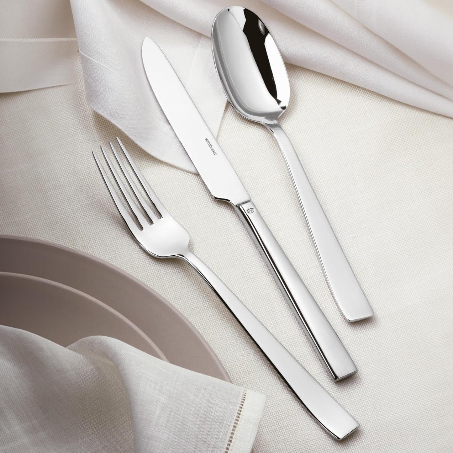 Sambonet 62512-83 platt monoblock bestickset, 36 delar, 18/10 rostfritt stål, diskmaskinssäker kök Naty Shop