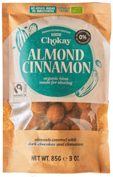 Organic Bites - Kanelmandel och mörk belgisk chokladmandel / Inget tillsatt socker, inga sötningsmedel / Vegan och Fair Trade / 1 x 85g