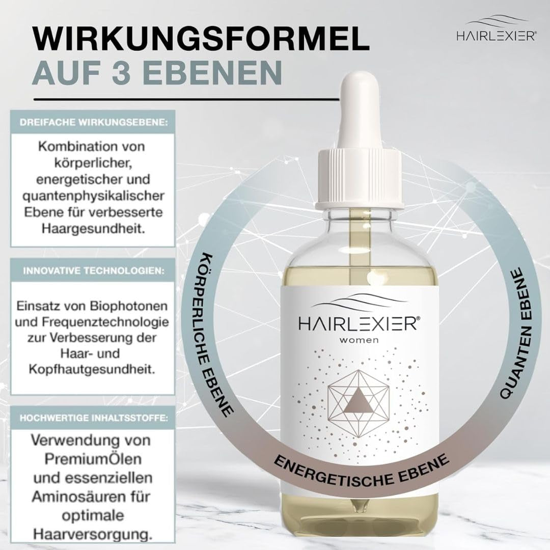 Hairlexier Hair Growth Remedy for Women - Rosmarin Hårolja, Ricinolja Hårolja, Lavendelolja, Naturligt hårserum mot diffust håravfall, Stödjer hårväxt, Vegansk & Ekologisk + Arbetsbok Hårvård Naty Shop