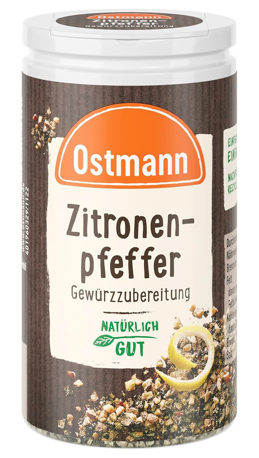 Ostmann Gewürze - Zitronenpfeffer Gewürzzubereitung | För salladsdressingar, såser och fiskrätter 40 g i Der Streudose
