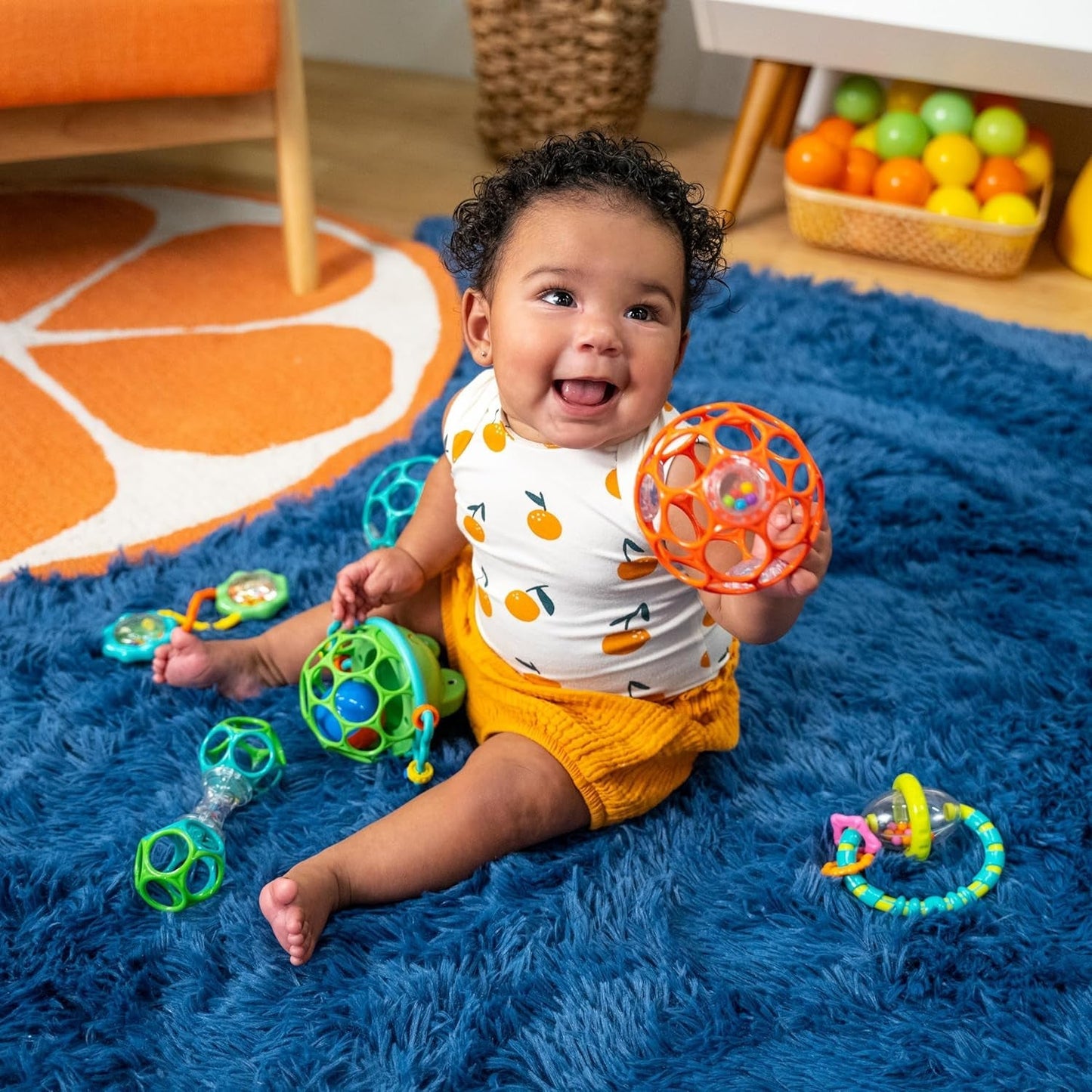 Bright Starts Little Shakers 6-delade presentset - Baby skallror & bitringar BPA-fri Lätt att fånga Unisex Newborn+