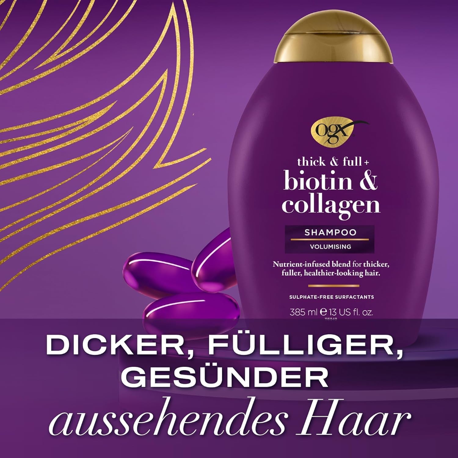 OGX Biotin & Collagen Shampoo (385 ml), hårstärkande schampo för fint och tunt hår OGX dusch och bad