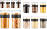 BODUM PRESSO förvaringsburkar, plast, svarta, 4 x 0,25 l, 3 x 0,6 l, 3 x 1 l, 2 x 2 l Naty Shop matförvaringslådor Svart 4 X 0,25 L, 3 X 0,6 L, 3 X 1,0 L, 2 X 2,0 L