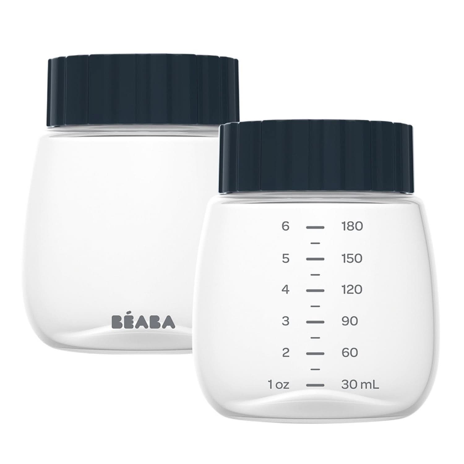 BÉABA, Beaba 2 flaskor för förvaring av bröstmjölk, 180 ml Mat och amningstillbehör Bebe Naty Shop