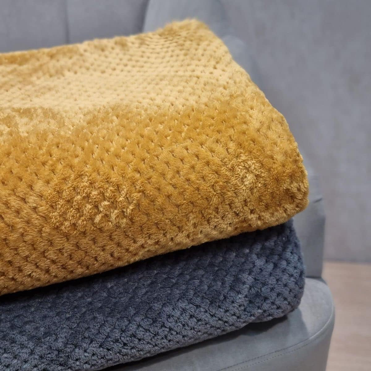 Överkast HOMLA Noah 220 X 240 Cm - överkast soffa bekväm täcke filt - fluffig och mjuk - grå polyester Sängar och filtar Besuche den HOMLA-Store