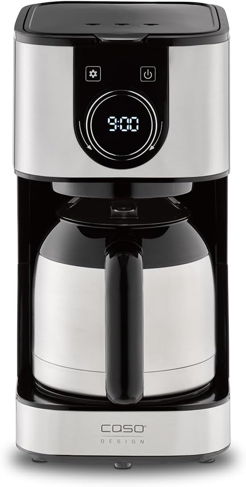 CASO Selection C 10 Thermo Design kaffebryggare – Rostfritt stålhölje, 1,2 l isotermisk karaff (10 koppar), touchkontroller och timer, Aroma PLUS-funktion, permanent filter, anti-droppfilter