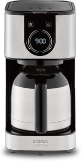 CASO Selection C 10 Thermo Design kaffebryggare – Rostfritt stålhölje, 1,2 l isotermisk karaff (10 koppar), touchkontroller och timer, Aroma PLUS-funktion, permanent filter, anti-droppfilter