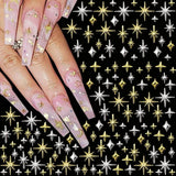 120 st Guld-Silver Star Nail Charms Star Y2K Nails Metal Star Nail Charms Blandade storlekar Nagelskruvar Star Nail Design Nail Art 3D Star Charms Nageldekoration Nagelberlocker Nageltillbehör