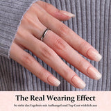 240 st Gradient Square Nails Set, Nude White Gradient Artificiella naglar för Oil Pen Lime, Medium Ombre Natural Fake Nails for Women DIY (Nude Square)