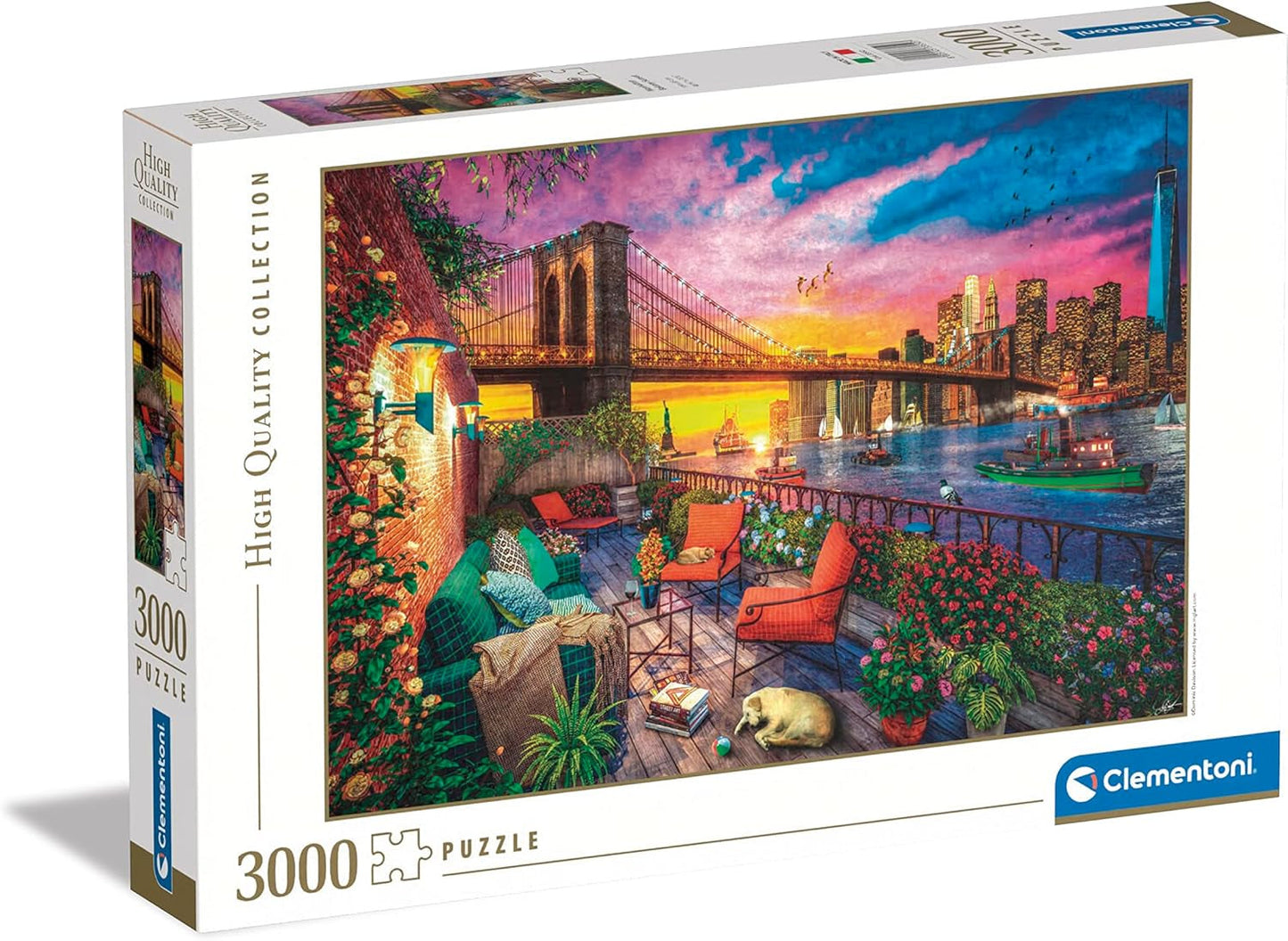 Clementoni - 33552 Collection - Manhattan Balcony Sunset 3000 pusselbitar för vuxna och barn 10 år gammalt skicklighetsspel för hela familjen Pussel Naty Shop Standardtitel