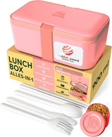 Umami Lunchbox för vuxna, Stapelbar Bento Box med 4 bestick och fack, Vuxen Lunch Box, To-go salladsbehållare, Picknick / Office Lunch Box, Kolgrå, 1500ml Naty Shop Matförvaringslådor Korallrosa - 900 Ml M - 900/1000 Ml