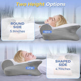 SAHEYER nackkudde 2 i 1 Ergonomisk nackstödskudde och nackrullskudde Ortopedisk kudde för sidoslipare Memory Foam-kudde för sidoslipare Rygg och mage Ortopediska livmoderhalskuddar Naty Shop