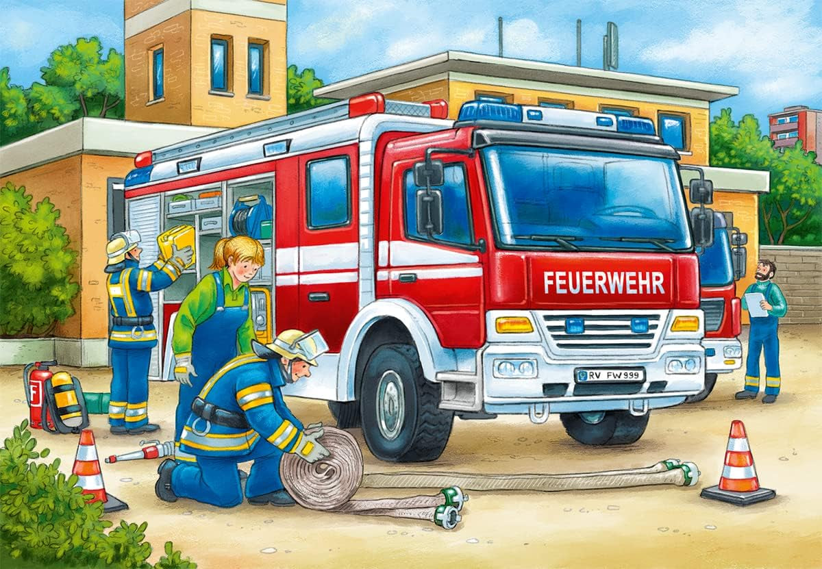 Ravensburger Pussel för barn - 07574 Polis och brandmän - Pussel för barn från 3 år, med 2X12 bitar Puzzle Naty Shop