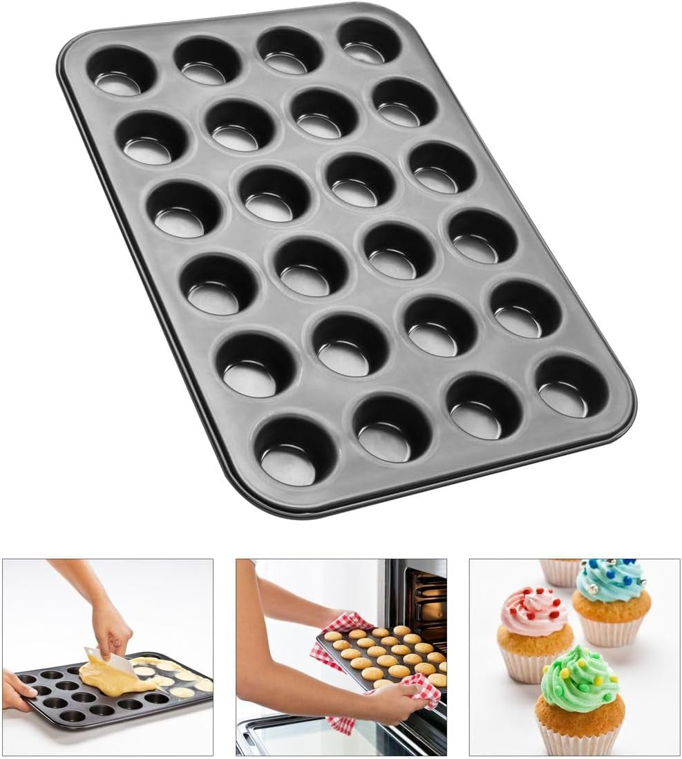 Zenker 6541 Black Metallic 24Er Mini-Muffinform – Antihaftbeschichte Für Perfekte Mini-Muffins, Ø 4,5 Cm, ​​tillverkad i Tyskland Formar och bakplåtar Naty Shop
