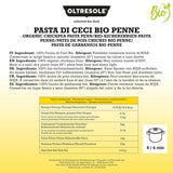 Italiensk ekologisk kikärts Penne Pasta 100 % ekologisk kikärtsmjöl Protein Pasta Fiberrik Vegansk glutenfri 3-pack x 350 g