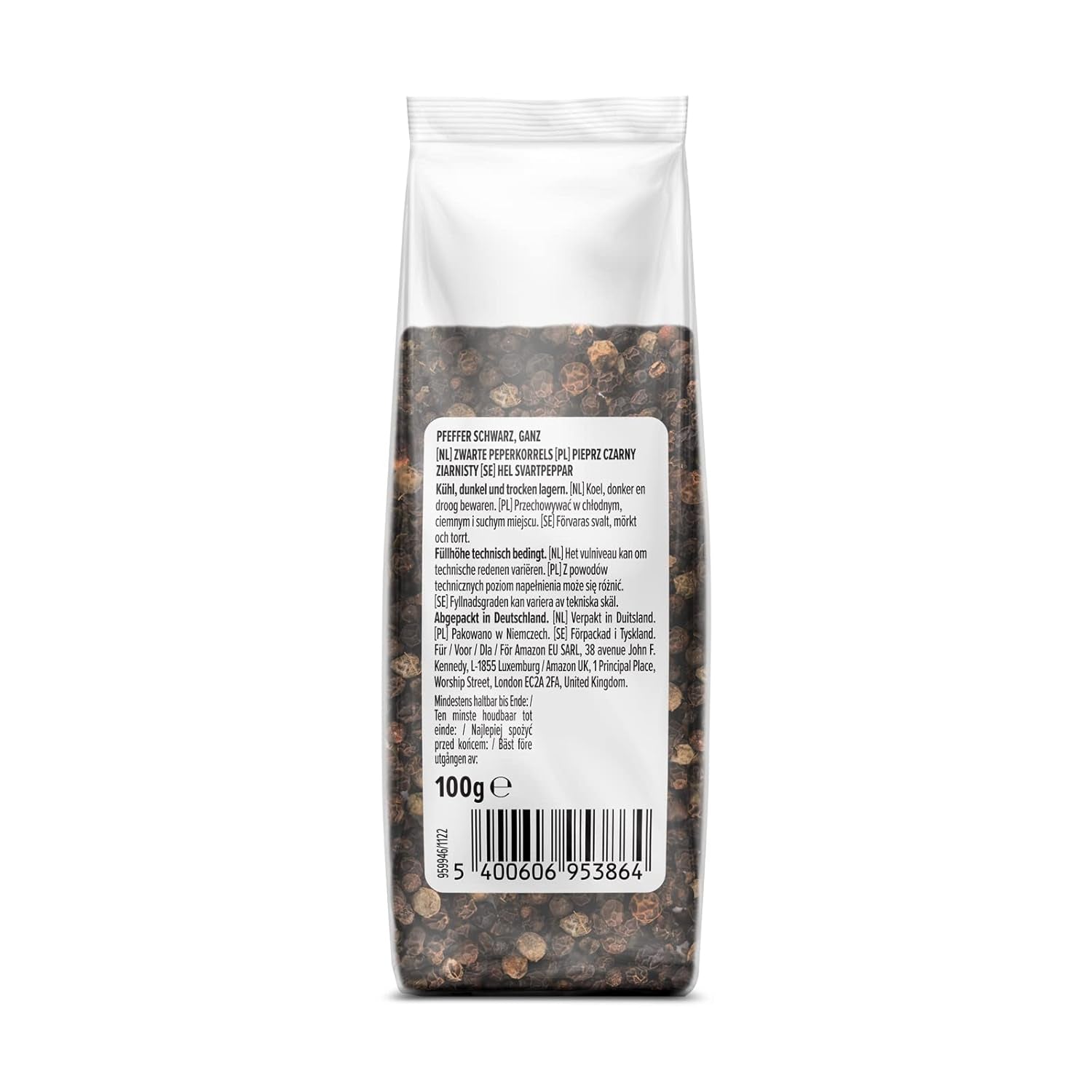 av Amazon Schwarzer Pfeffer ganz, 100g
