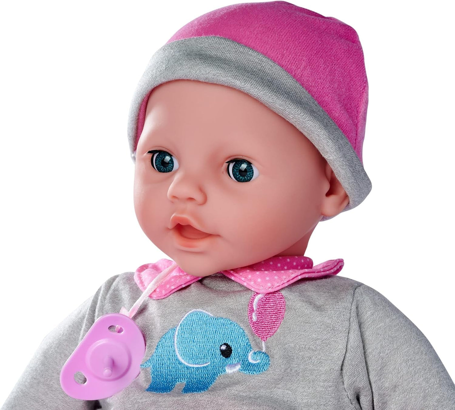 Simba 105140066 - Laura Interaktiv, mjuk docka med sömniga ögon, babblar vid rörelse, dricker ur flaska och sover, 40cm, docka från 2 år Naty Shop Dolls