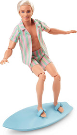 Barbie the Movie - Dockfilmsfans, Ken Doll, Samlardocka med surfbräda och sneakers, rörlig kropp, platinablont hår, lämplig som present till 3 år gamla barn, HPJ97 Naty Shop Dolls