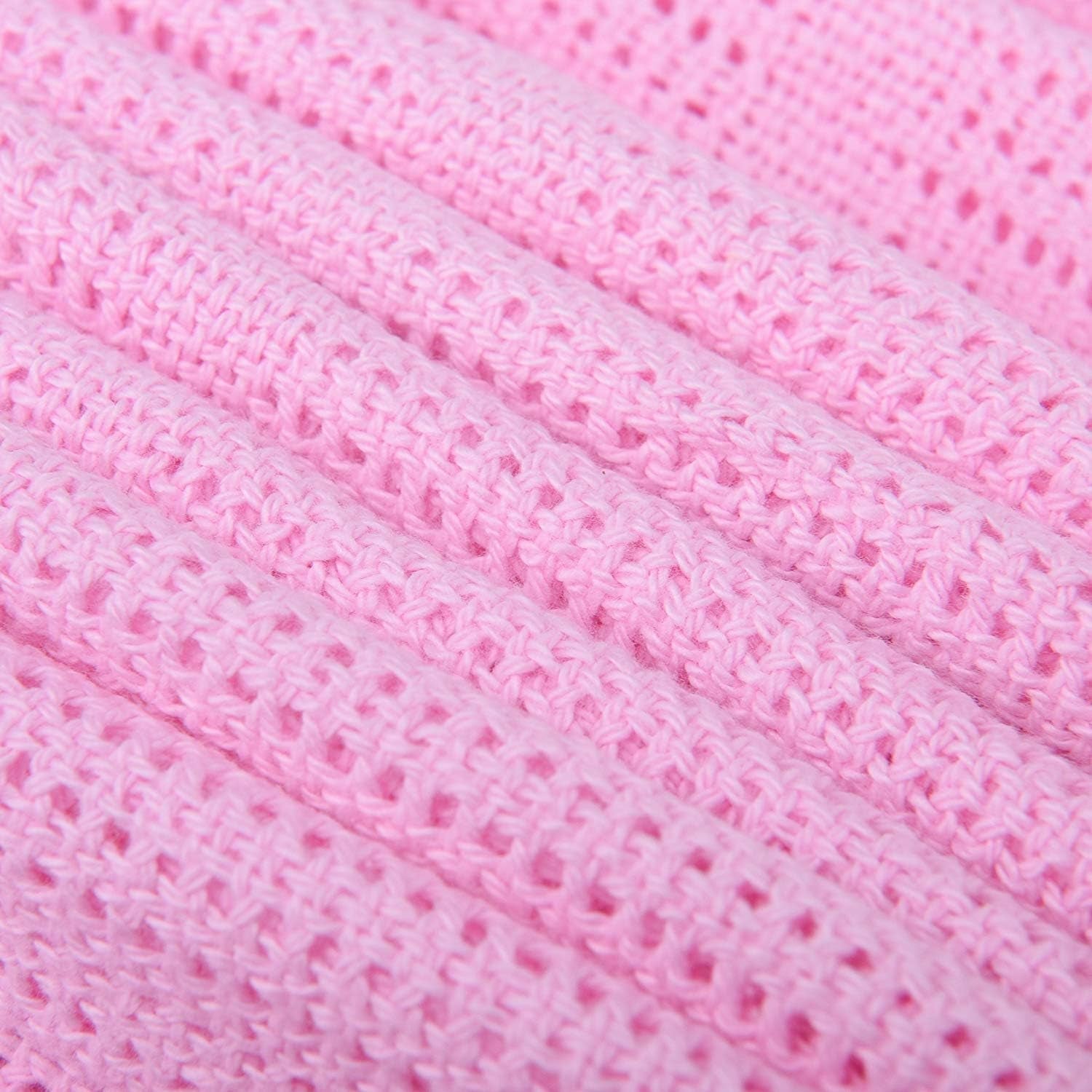 Familjesängkläder Rosa cellfilt för dubbelsäng, bomull, stort överkast, vändbart, lätt, termiskt, mjukt, traditionellt cellfilt, 230 X 230 cm täcken och täcken Naty Shop