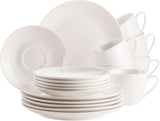 MÄSER 934105 Belmira-serien, klassisk kaffeservis för 6, 18-delad kaffeservis, tidlös, elegant, delikat, porslin, vit