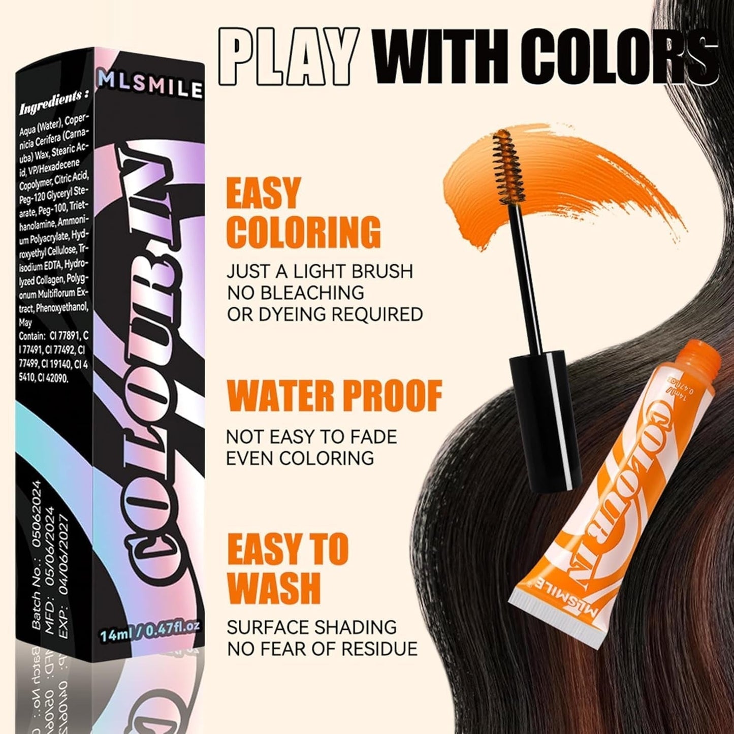 Green Temporary Hair Dye - 14ml Hårkrita Hårfärgning, tvättbar grön hårfärgstav, Omedelbar färg hårkrita, Carnival Chalk Hårfärgning till jul Halloween, Carnival, Cosplay Hair Dye Naty Shop