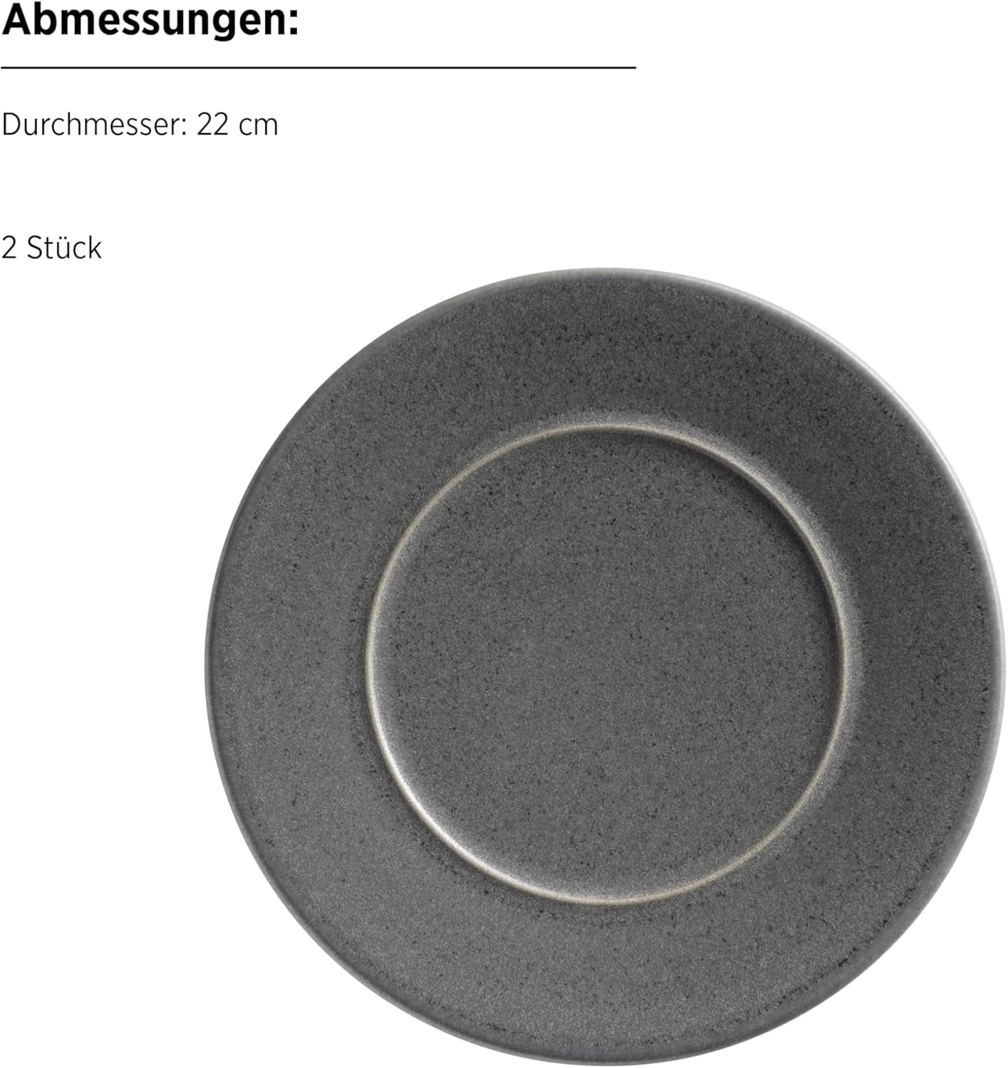 MÄSER Unico-serien, servisset för 2, tidlös, elegant, 8-delad keramisk bordsservice, stengods, antracit