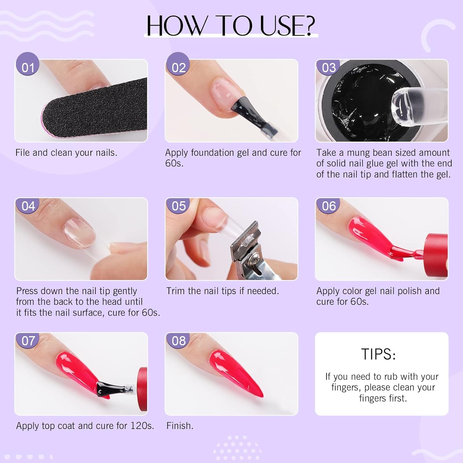 SAVILAND Fester Nagelkleber Gel: 30-Tage Lang Anhaltender Stronger Nagelkleber Für Press on Nagels Falsche Nagelspitzen 15Ml U V Nagelkleber 3D Gel-Nagelkunst-Kleber Für Verwendung Im Salon Zu Hause