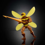 Masters of the Universe Origins Action Figur Buzz-Off från den tecknade samlingen, ca 14 cm lång, från 1980-talets TV, Bee Leader med vingar och glasögon med Spjut, JBM88 Actionfigurer Naty Shop