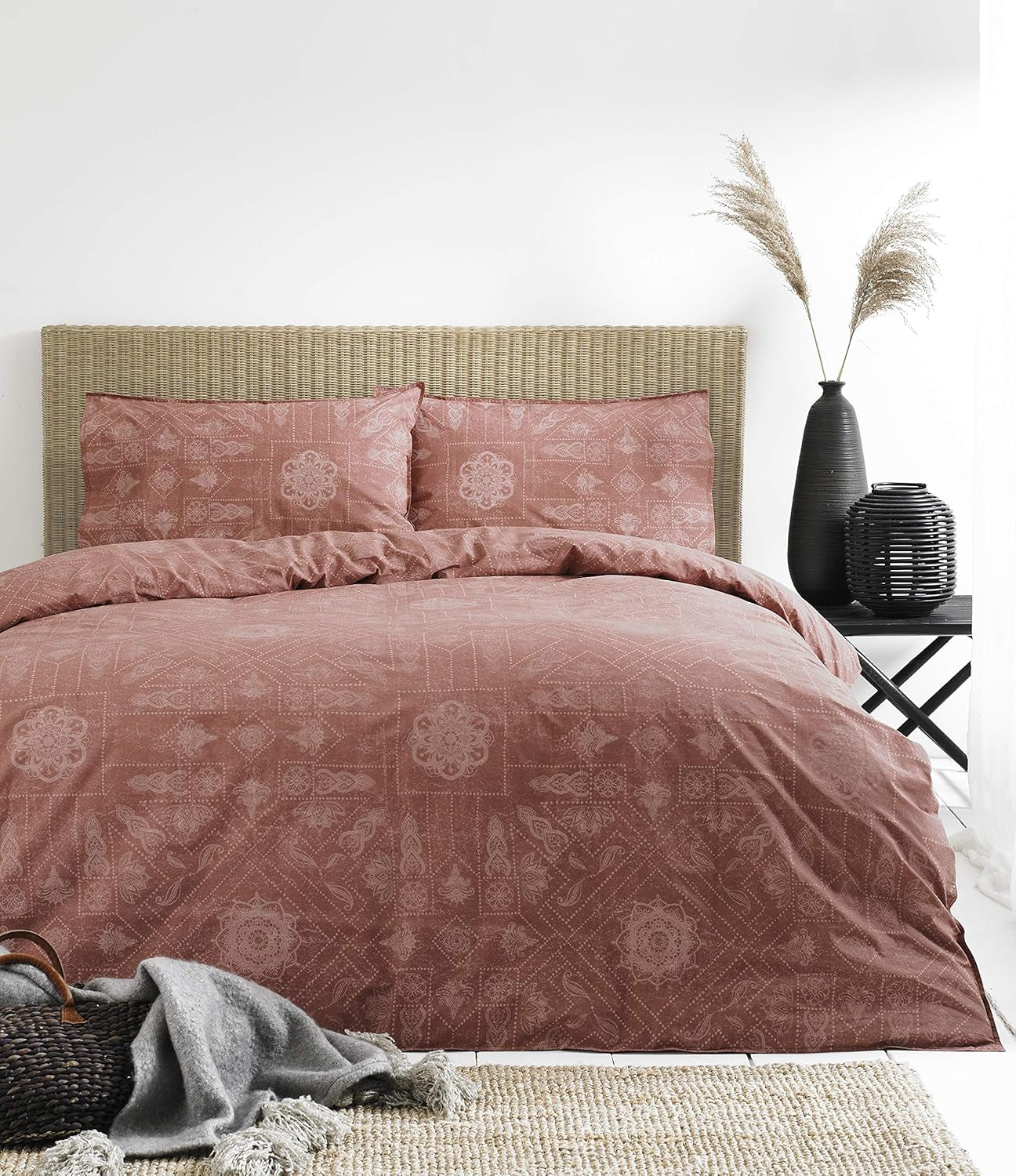 The Linen Yard Bohemian påslakanset, röd, 260 X 220 cm Täcken och täcken Naty Shop Röd 260 X 220 cm