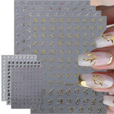 7 Blätter 3D alfabet Nagelsticker Nagelfolie Selbstklebend Buchstaben Aufkleber Nägel Zubehör Nagelaufkleber Klebebuchstaben Aufkleber Selbst Gestalten Letter Letters Nail Art Stickers