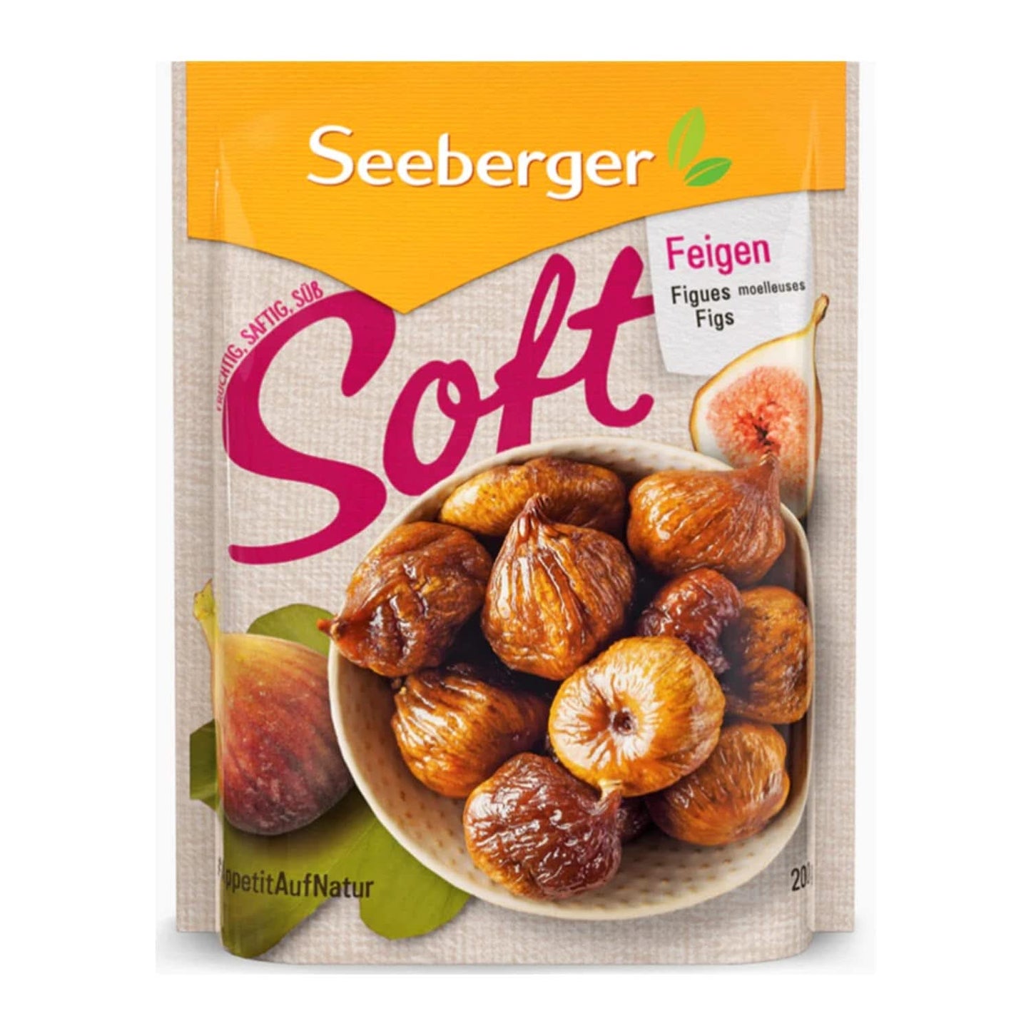 Seeberger mjuka, honungssöta bergsfikon med stenkött - för näringsmedvetna matälskare, 13 x 200 gram Naty Shop torkade produkter