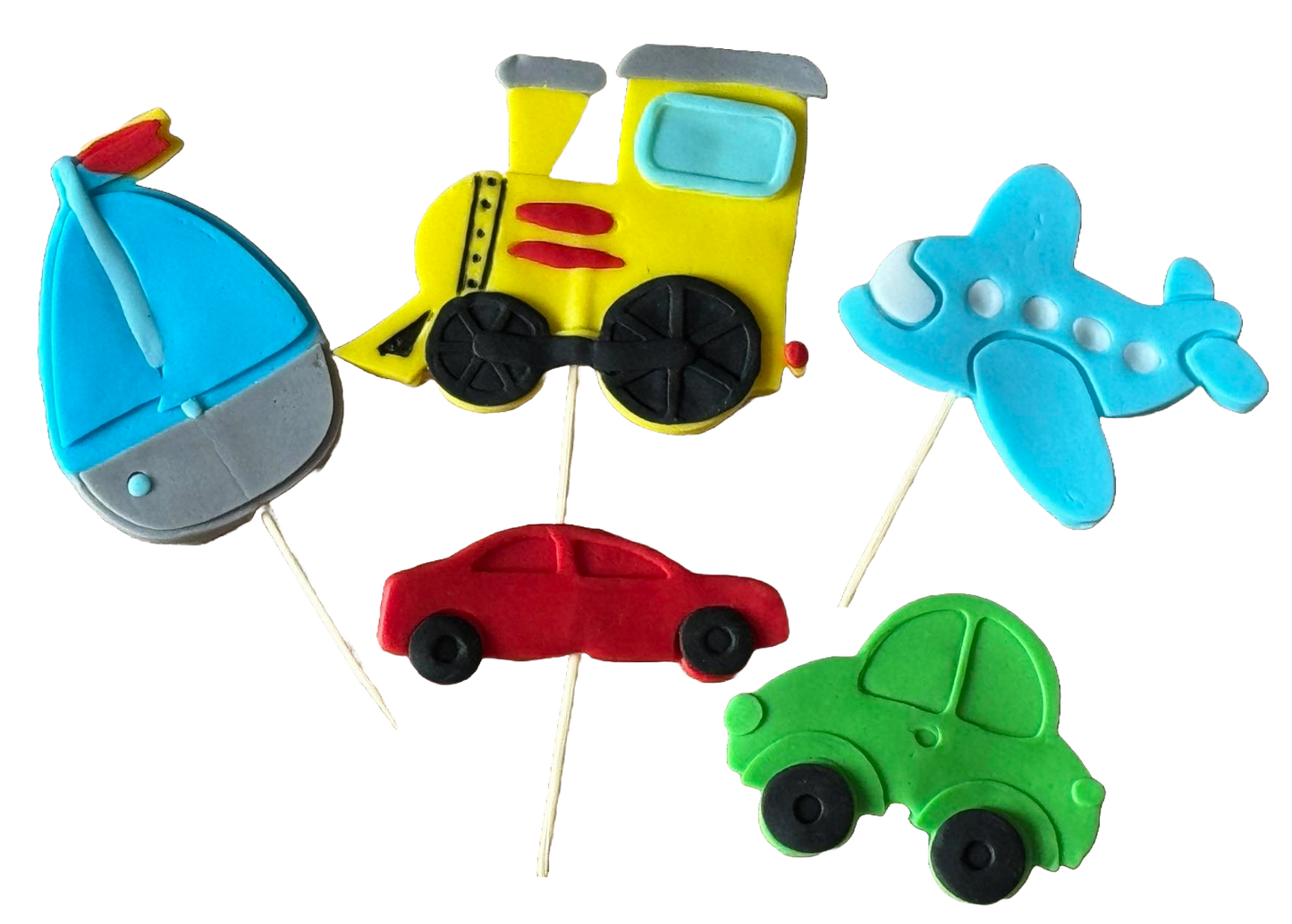 Set med 5 ätliga sockerdekorationer, Cars Sugar Paste Decorations Nati Shop