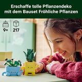 LEGO Botanicals Happy Plants - DIY-set för barn med 2 konstgjorda blommor och 2 färgglada blomkrukor med tecknade ansikten - Presentidé för tjejer från 9 år - 10349 Besuche byggset den LEGO-Store