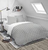 Blanrève påslakan Tryckt eller vanligt, Härdat, För dubbelsäng, Lätt att underhålla, 240 X 220 Cm, Grå, Vita Täcken och täcken Naty Shop Standardtitel