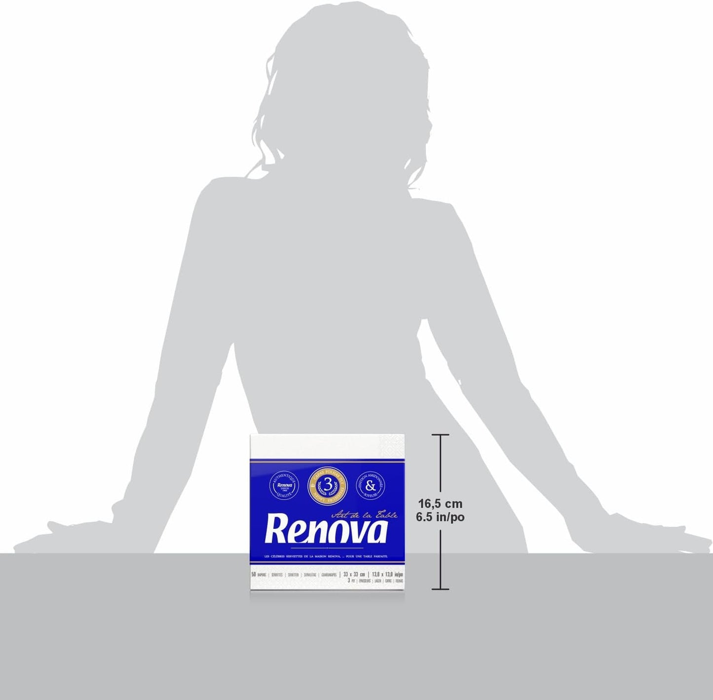 Renova pappersservetter, bordskonst, 50 premiumservetter, 3 lager