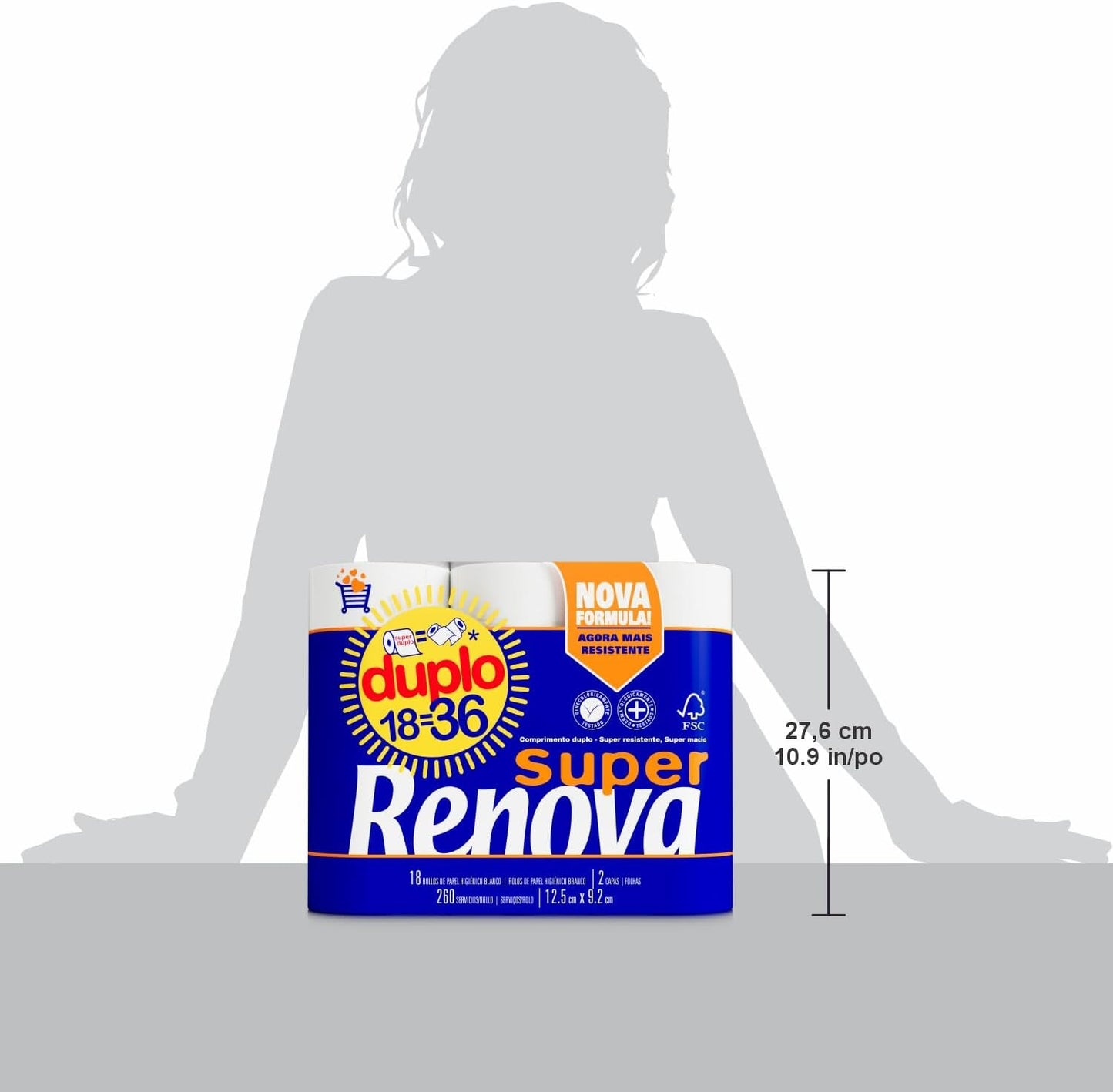Renova dubbla toalettpapper, 18 rullar